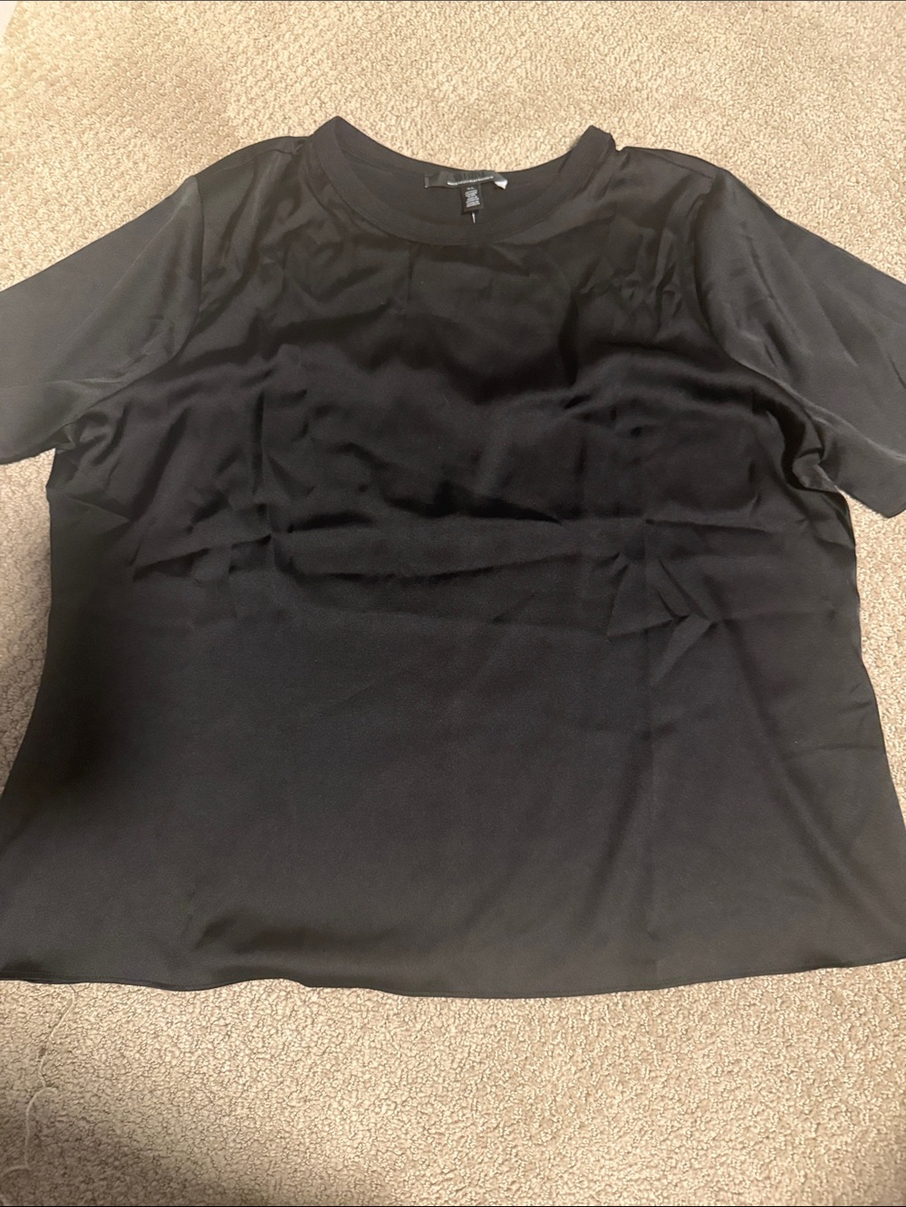 White House Black Market Black Short Sleeve Crewneck Top
